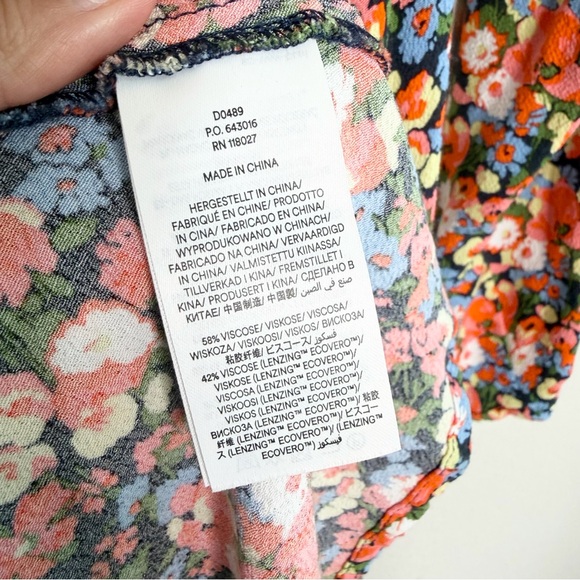 Boden Crew Neck Midi Floral Tea Dress Multicolor Long Sleeve Size 6 - Picture 7 of 8